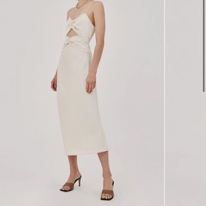 Cmeo collective ecru slip dress